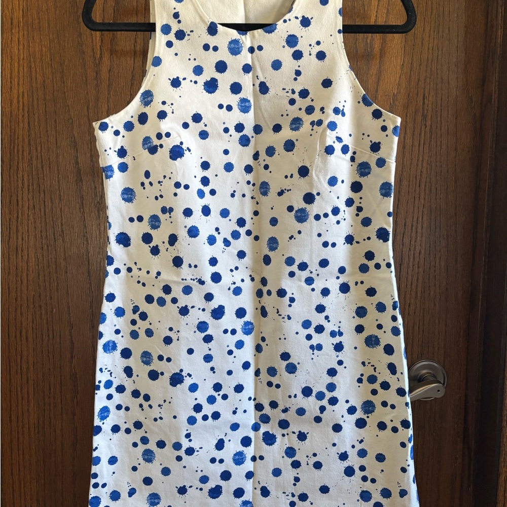 Kate Spade Blue and White Paint Splatter Mini Dress US 4
